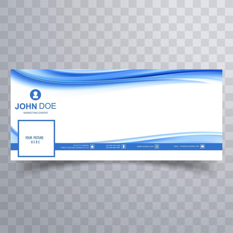 Abstract business blue and white wave banner  vector