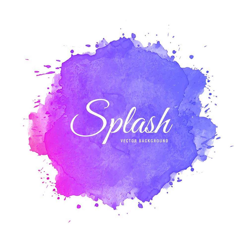 Abstract colorful watercolor blue purple  splash design vector