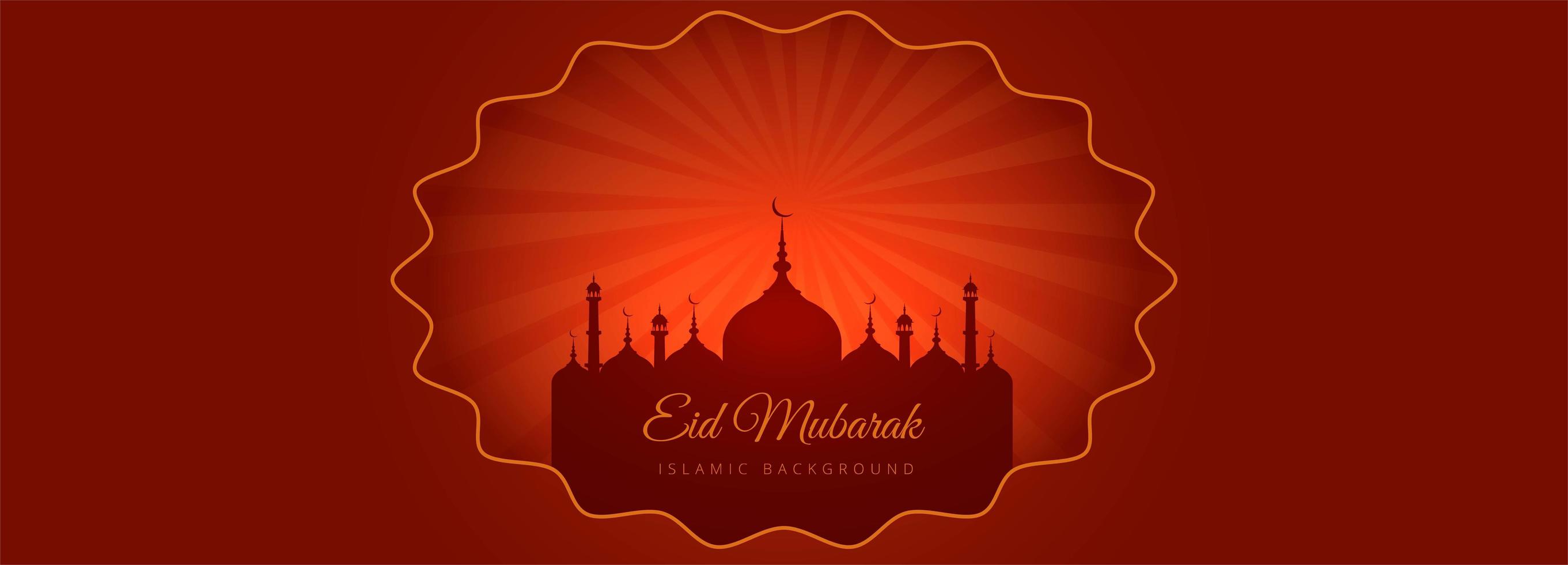 elegante bandera roja para tarjeta eid mubarak vector