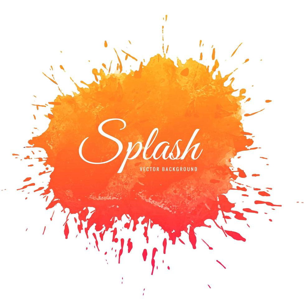 Abstract yellow orange watercolor hand drawn splatter  vector