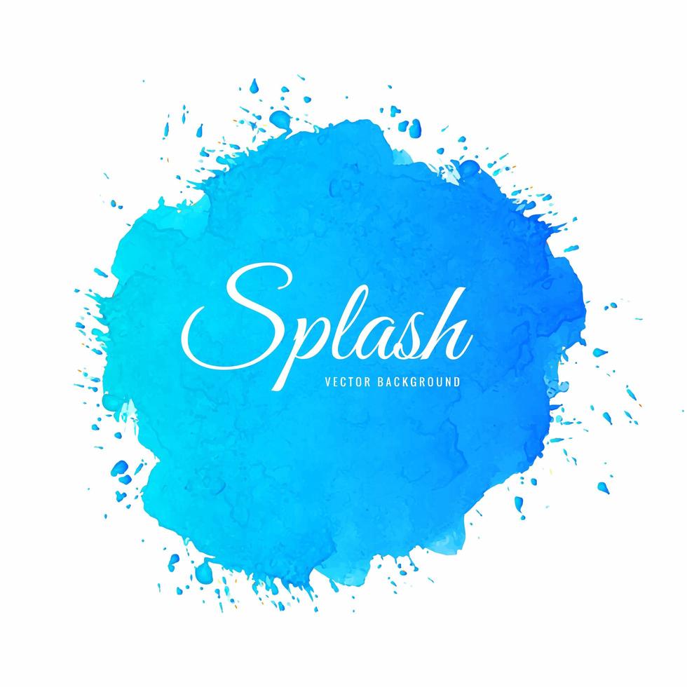 Blue abstract isolated watercolor splatter vector