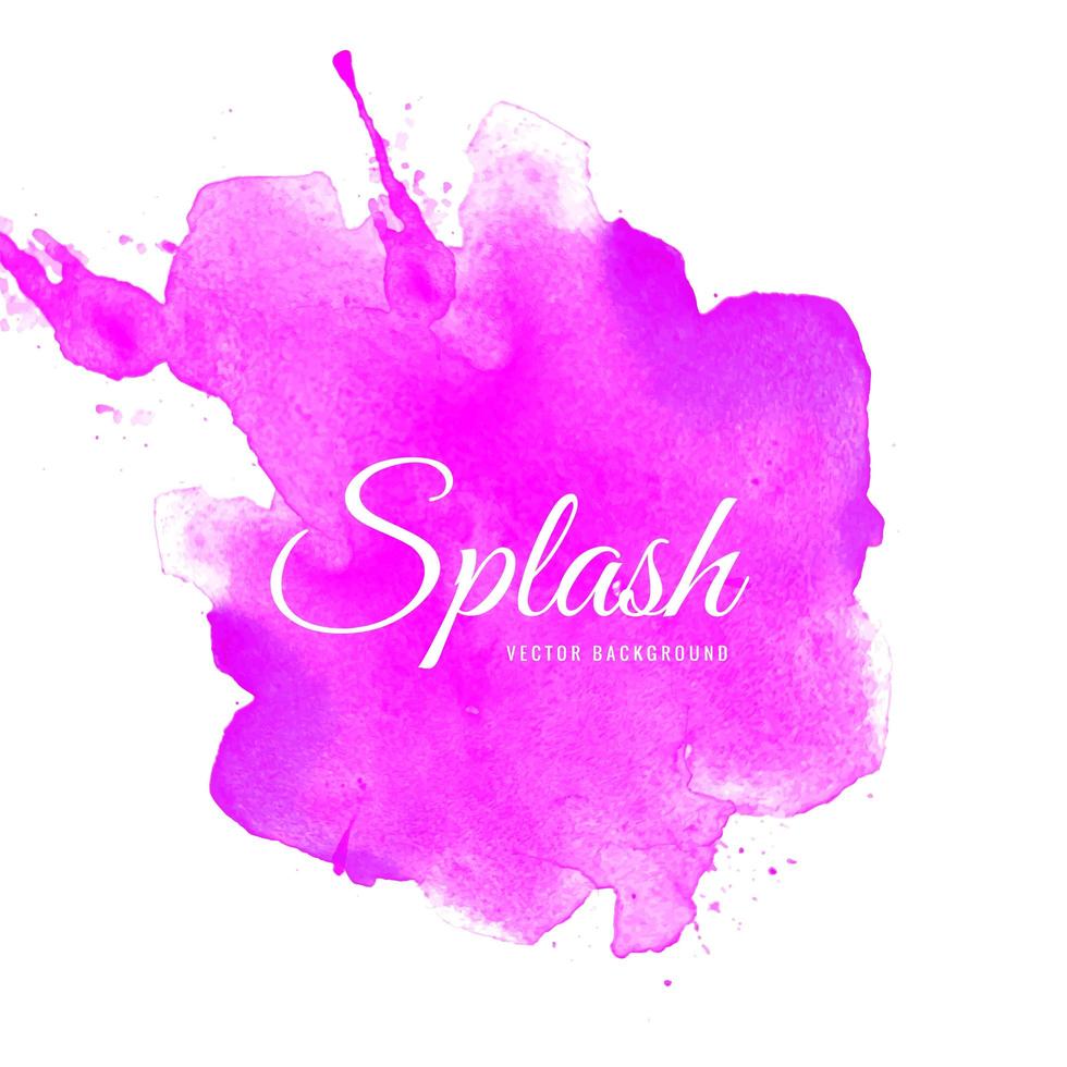 Abstract splash bright pink watercolor background vector