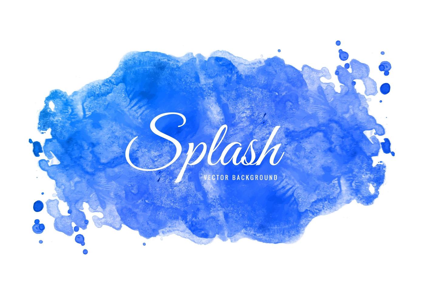 Hand drawn blue soft watercolor splash design vector