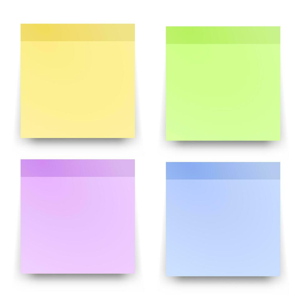 Square sticky reminder notes set vector