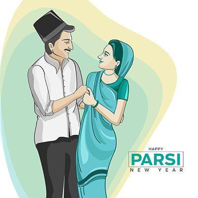 celebración del año nuevo parsi vector