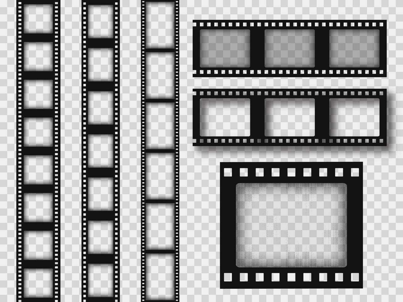 Assorted 35mm retro film strips vector