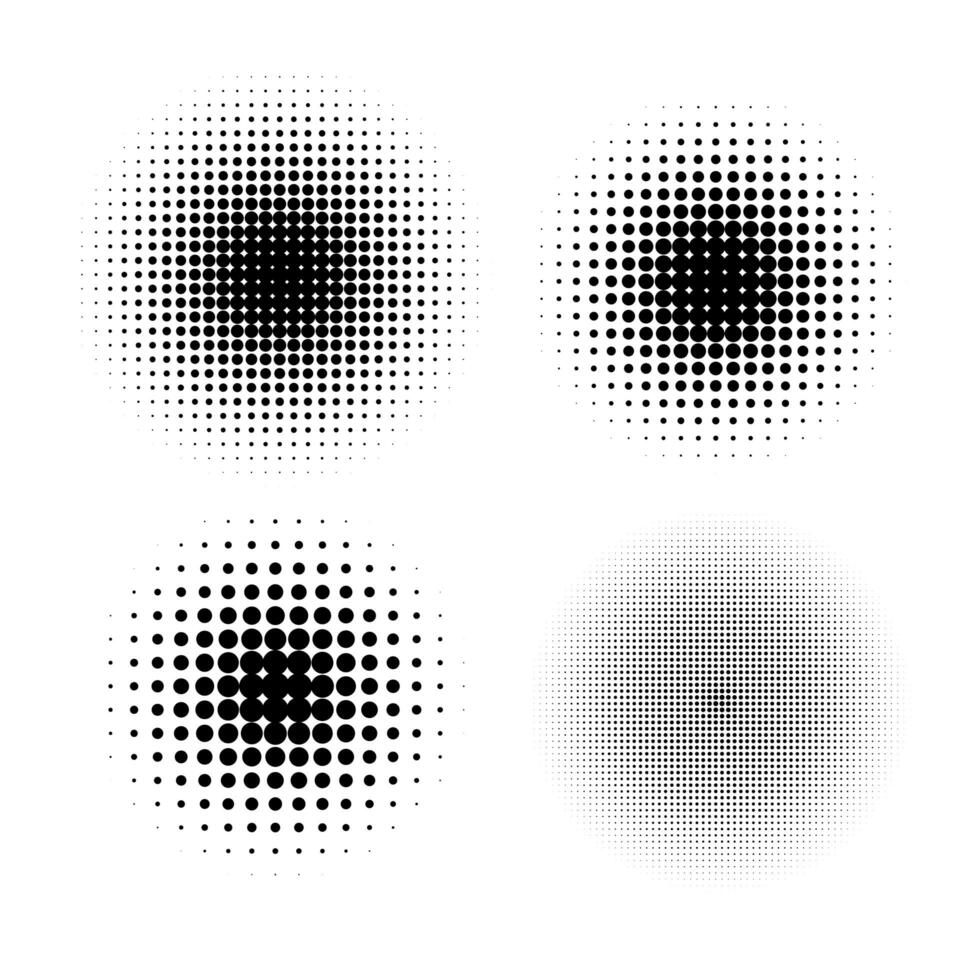 Halftone circle gradient doted vector
