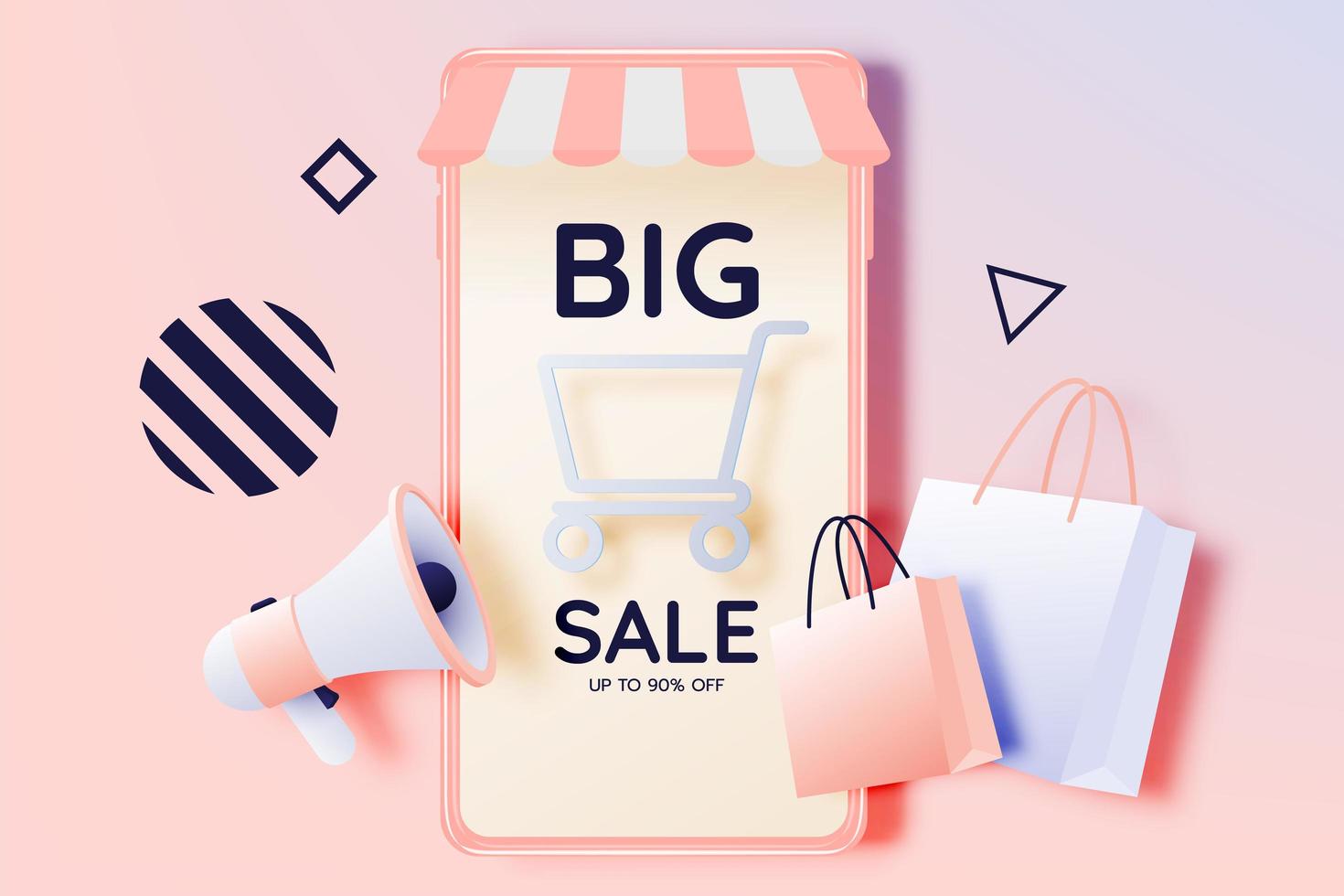 Sale banner and mobile vector