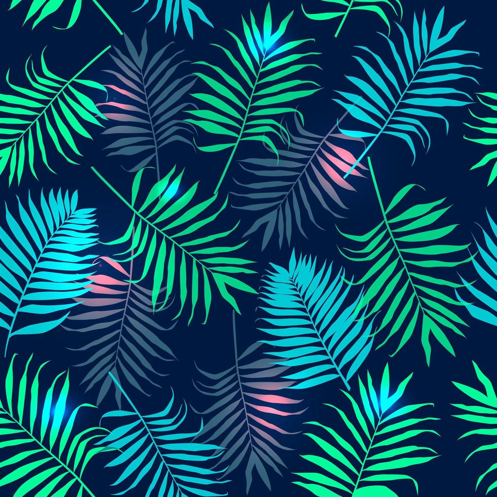 Tropical palm leaves pattern vector