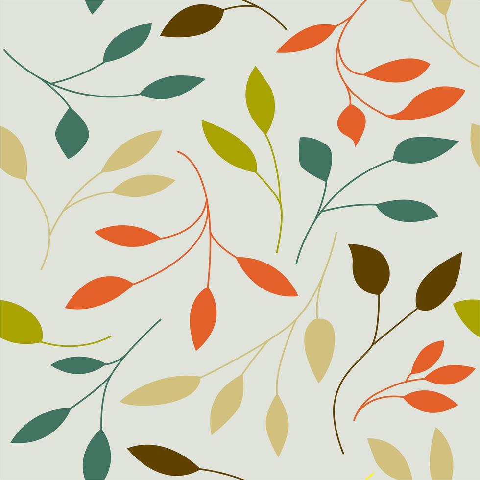 Pattern with colourful leaves. vector