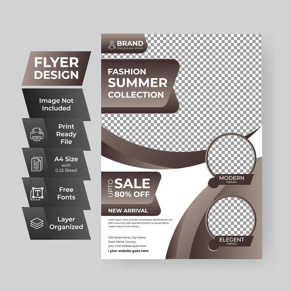 Shopping grey brown poster template vector