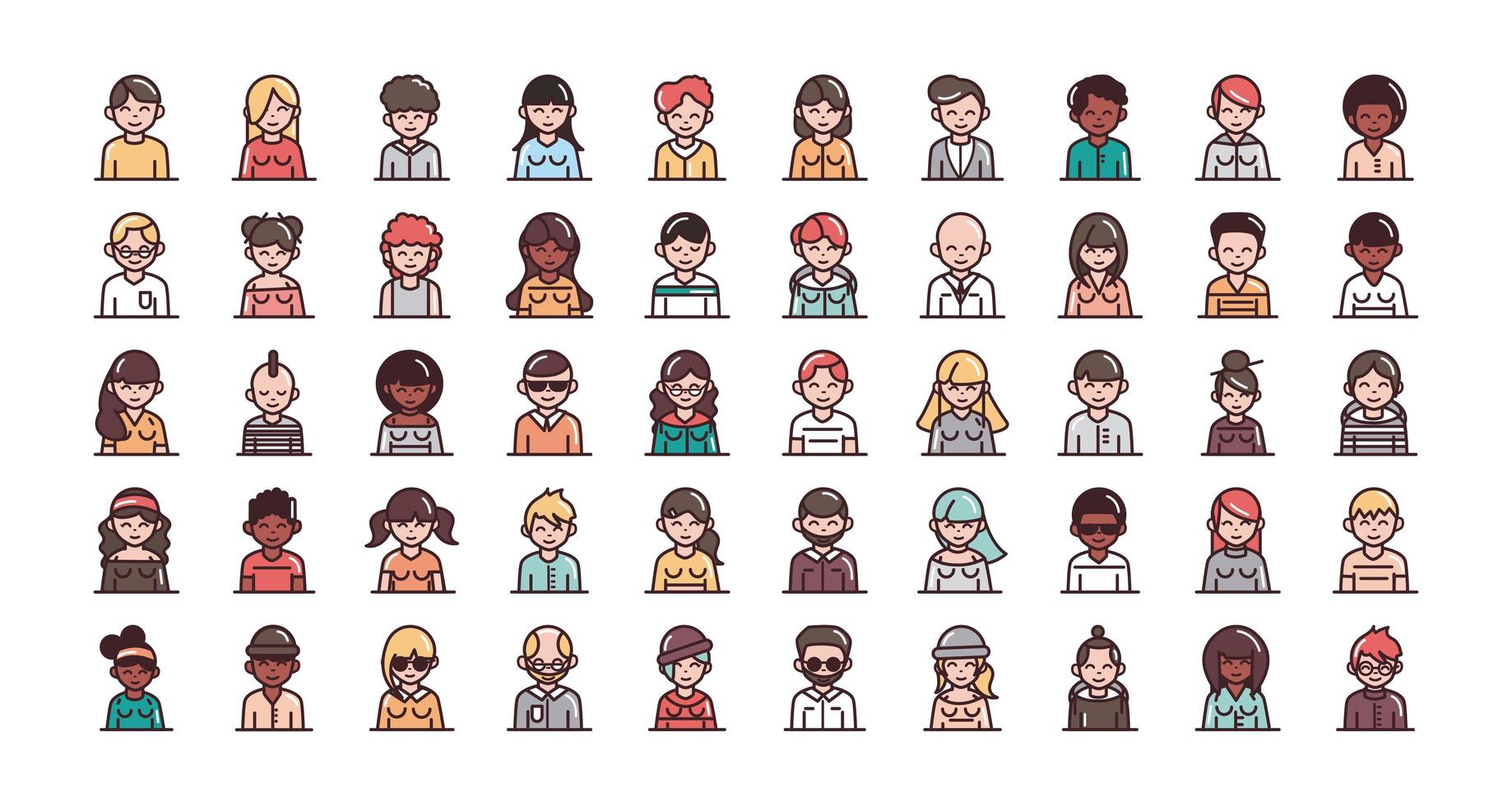 Assorted human characters vector