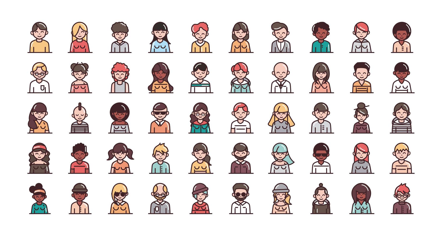 Assorted human characters vector