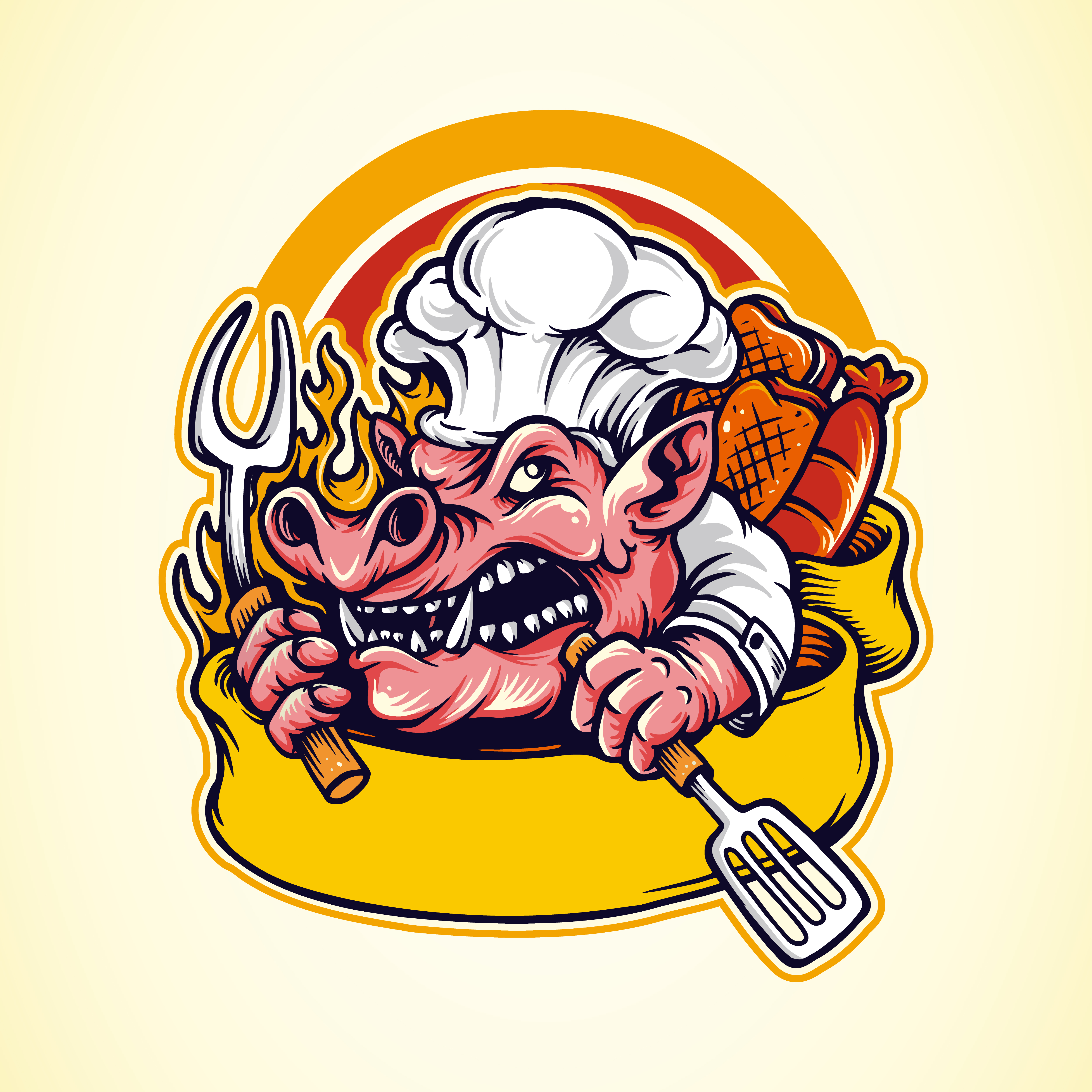 Pig barbecue mascot 1234659 Vector Art at Vecteezy