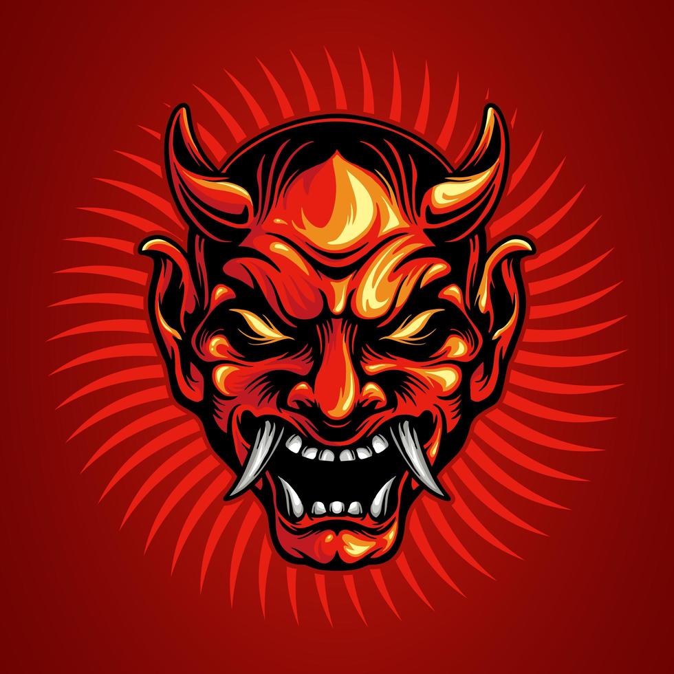 Samurai head tattoo design vector