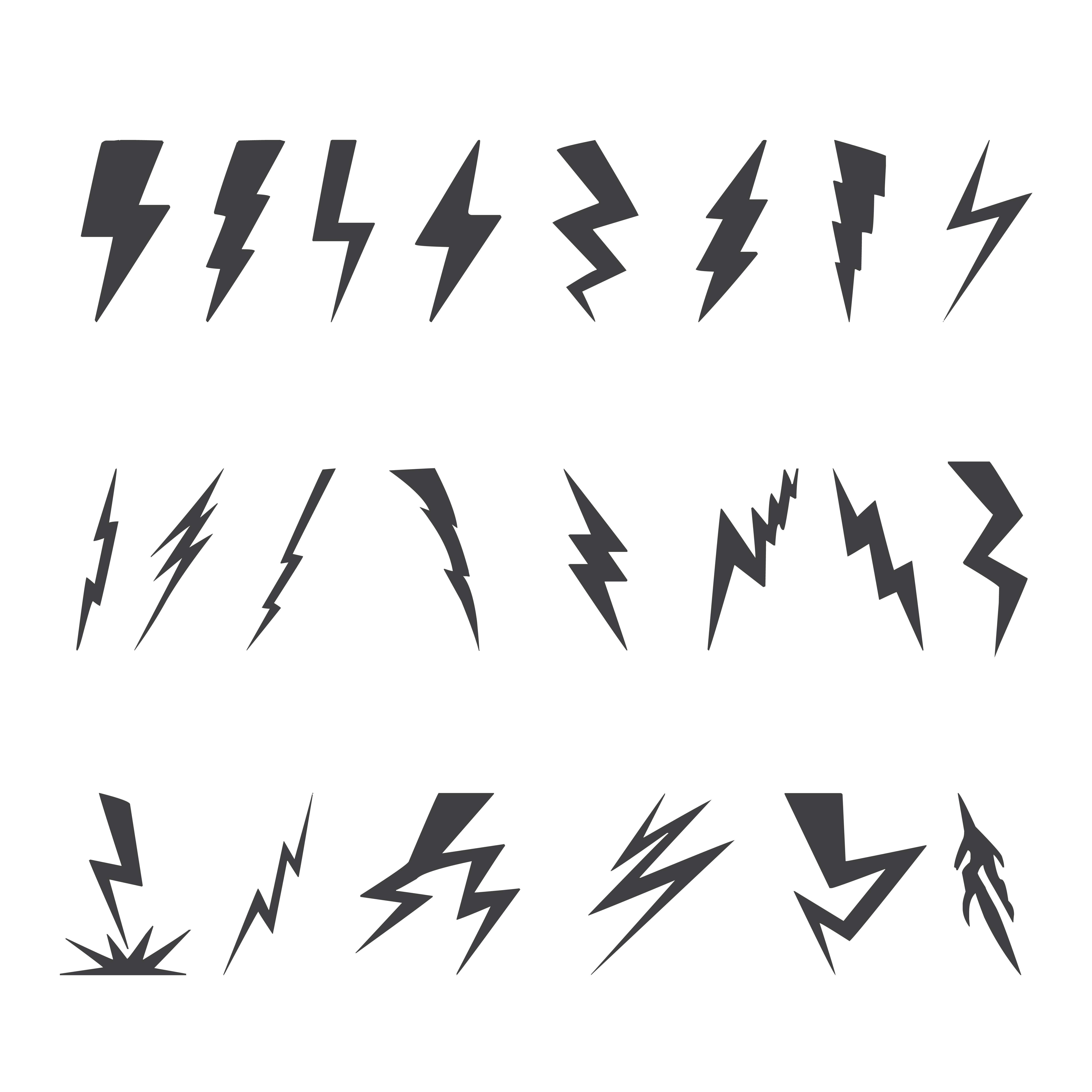 Lightning Icons with Various Shapes 1234672 Vector Art at Vecteezy