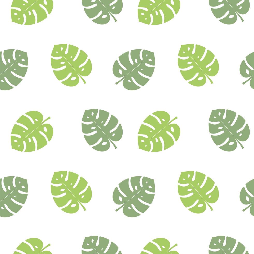Green tropical leaves seamless pattern vector