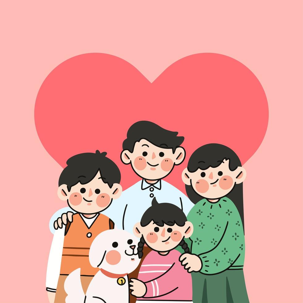 Happy Family Doodle  vector