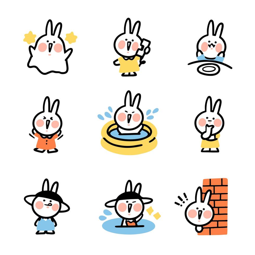Bunny Doodle Set  vector