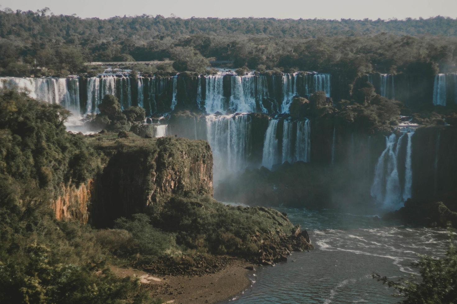 Scenic view of waterfall during the day photo