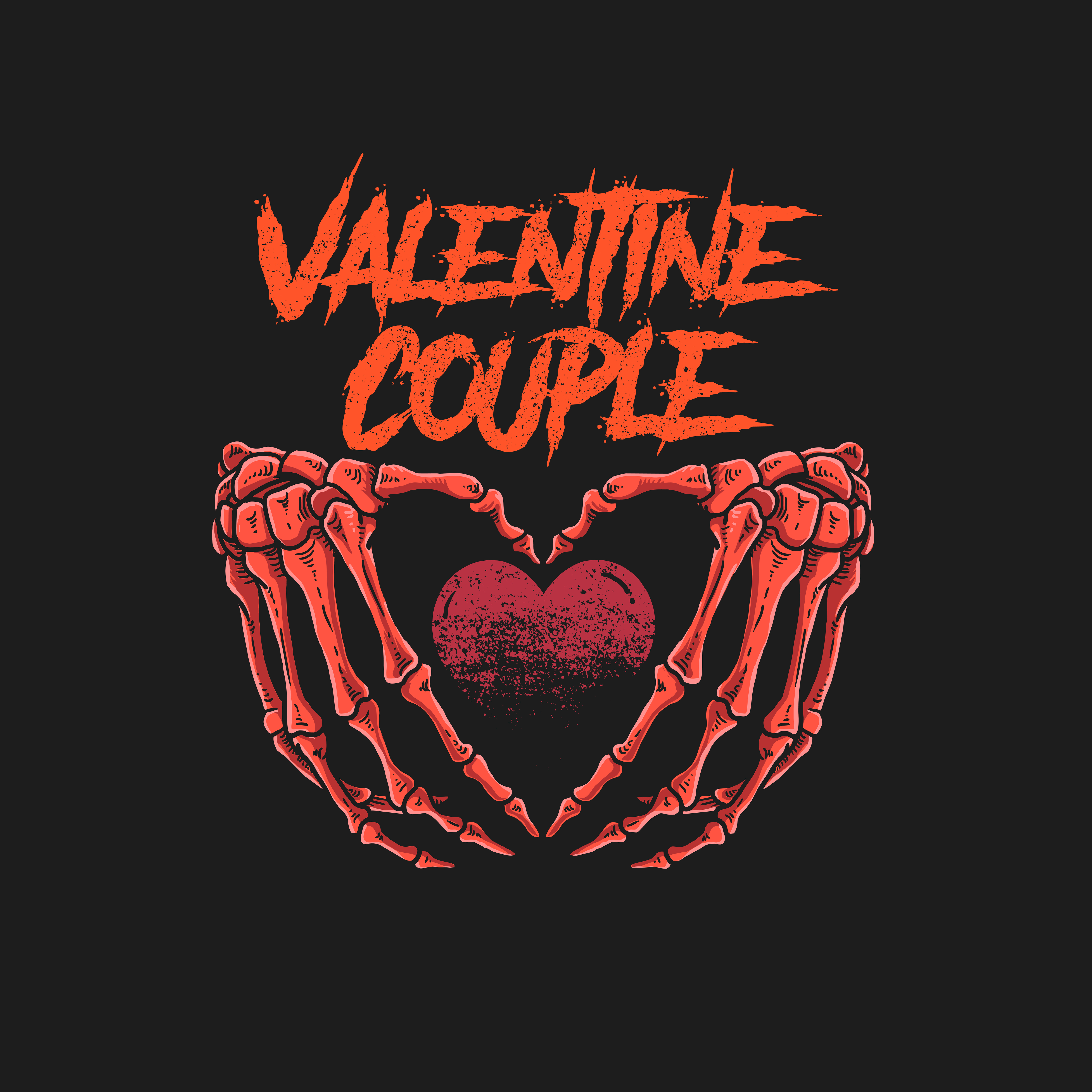 Valentine design with skeleton hands holding heart 1234827 Vector Art