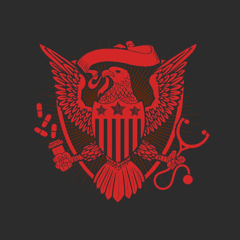 emblema de medicina águila vector