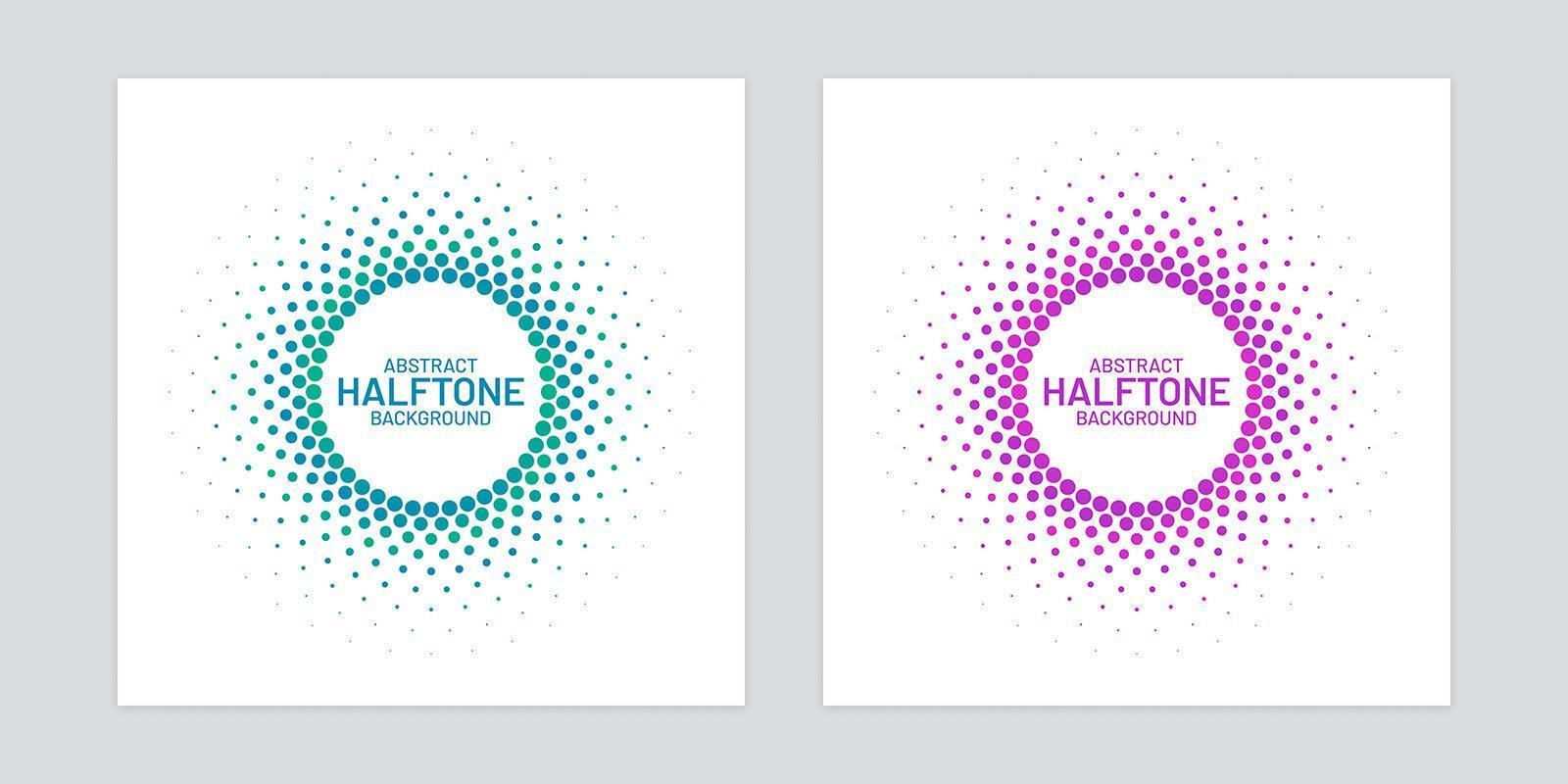 Round Gradient Halftone Set  vector
