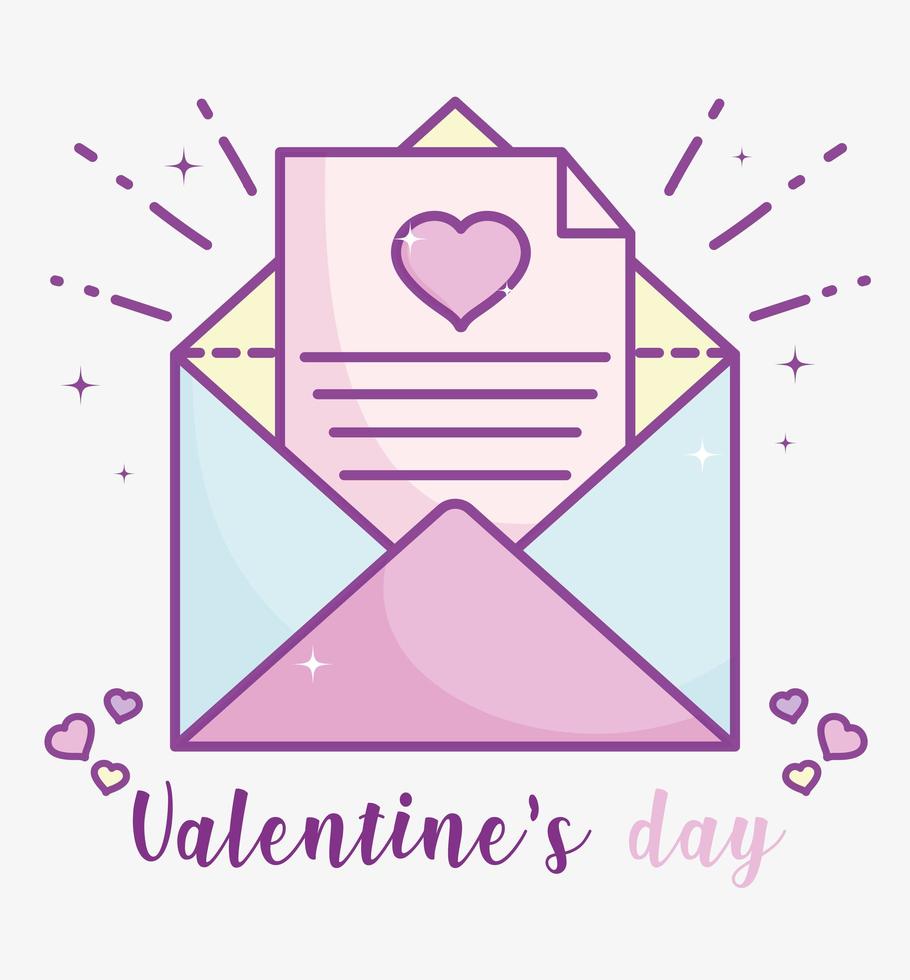 Valentine's Day letter with hearts vector