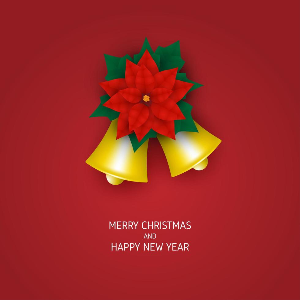 Merry Christmas and Happy New Year bells vector