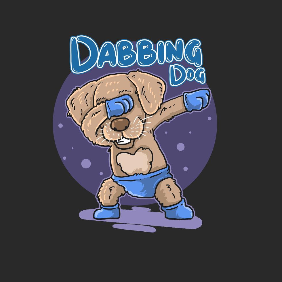 Cute dance dog superstar vector