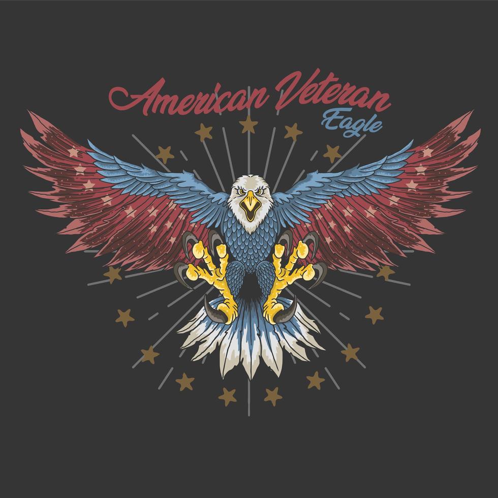 diseño de águila veterano americano vector