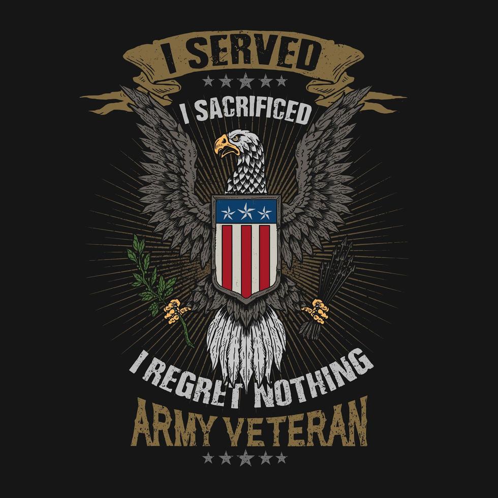 Army veteran sacrifice design vector