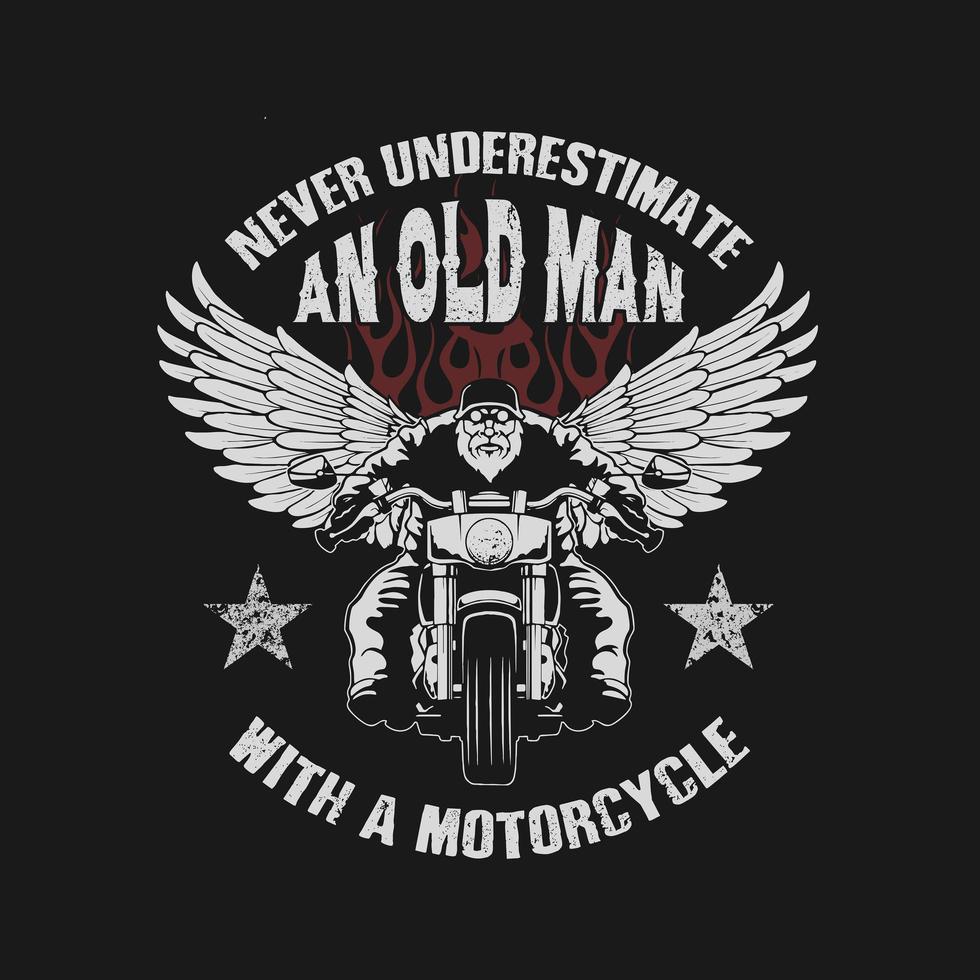 Old man with a motorcycle design vector