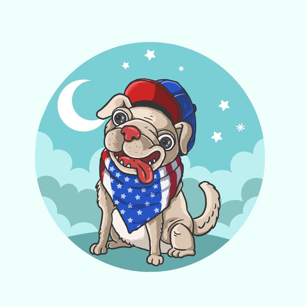 lindo canino americano vector