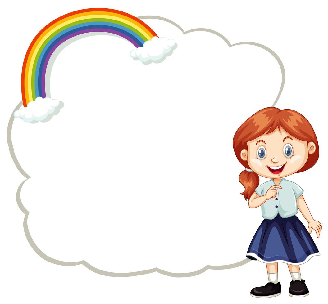 Cute girl and cloud template vector