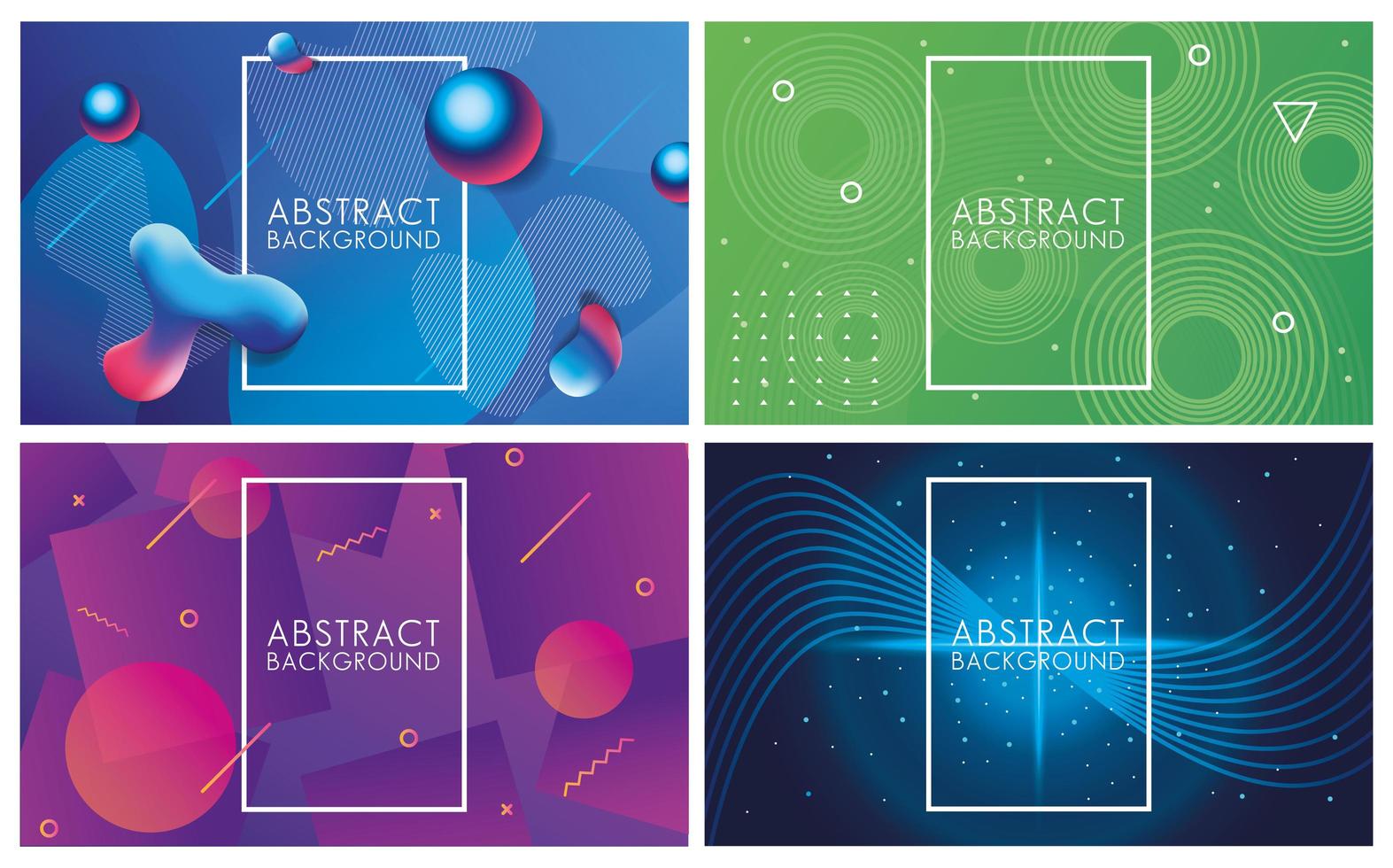 Various Colors and Fluids Set of Abstract Backgrounds  vector