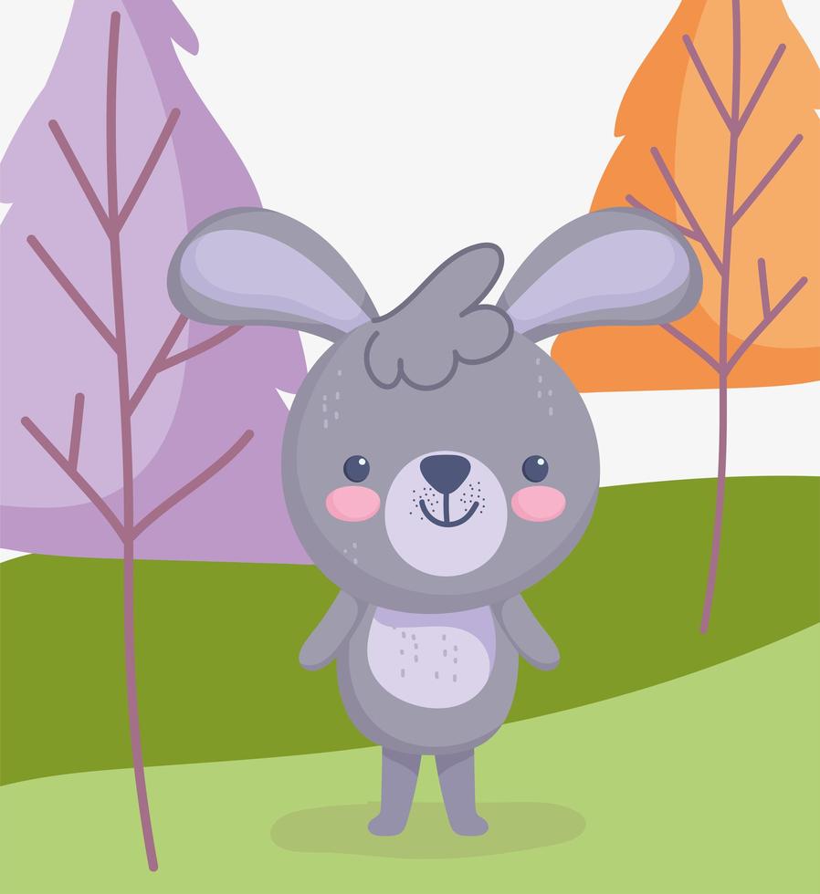 Cute little rabbit standing outdoors vector