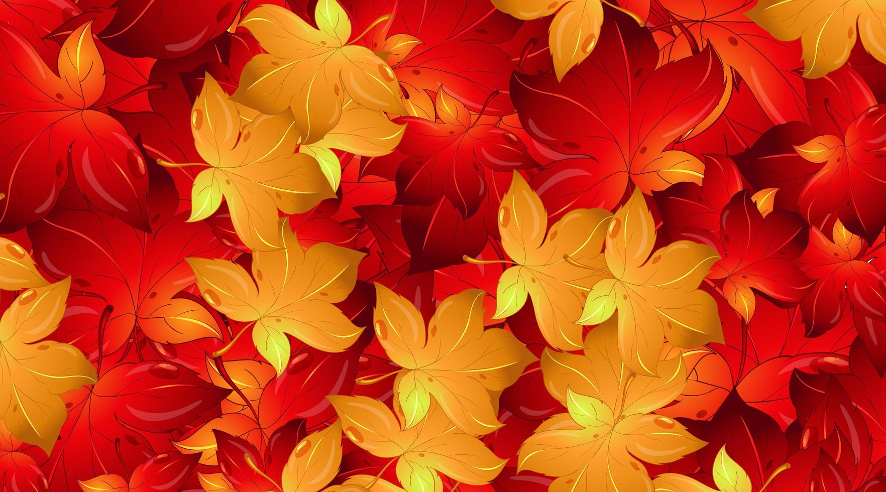 Background design template with red leaves vector