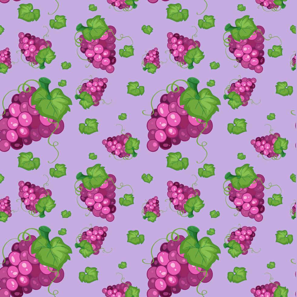 Seamless background design with purple grapes vector