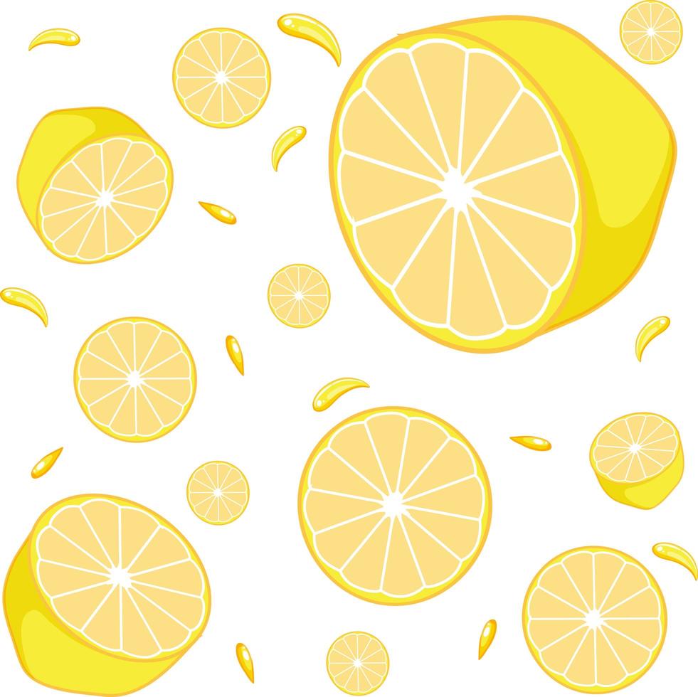 Seamless background design with lemons vector