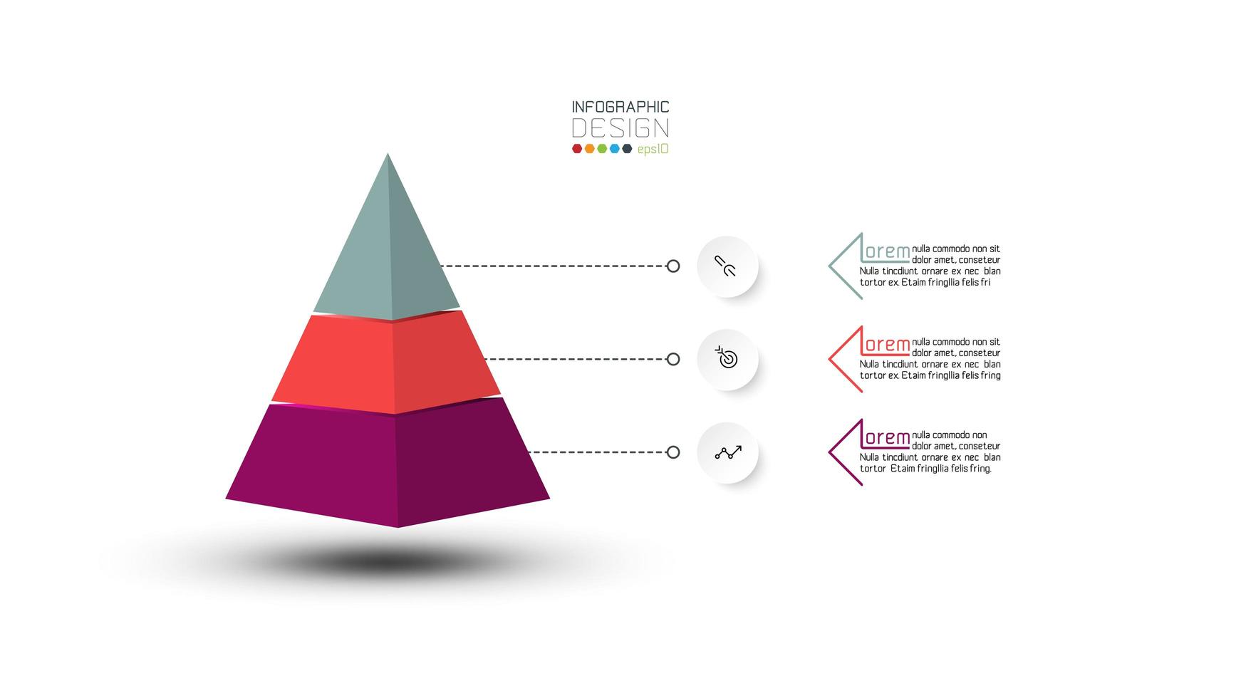 Pyramid layer business presentation design  vector