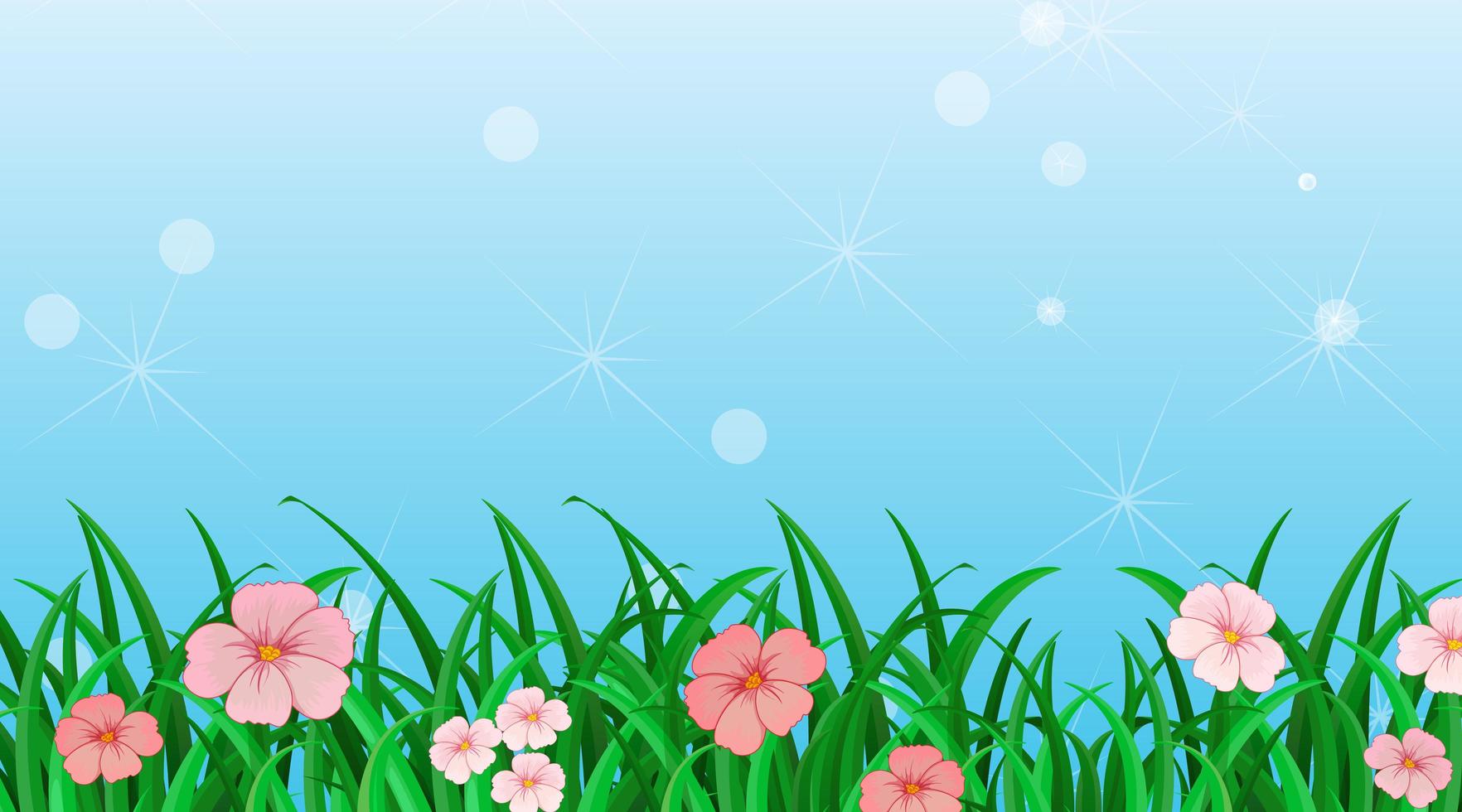 Background design template with flowers in the garden vector