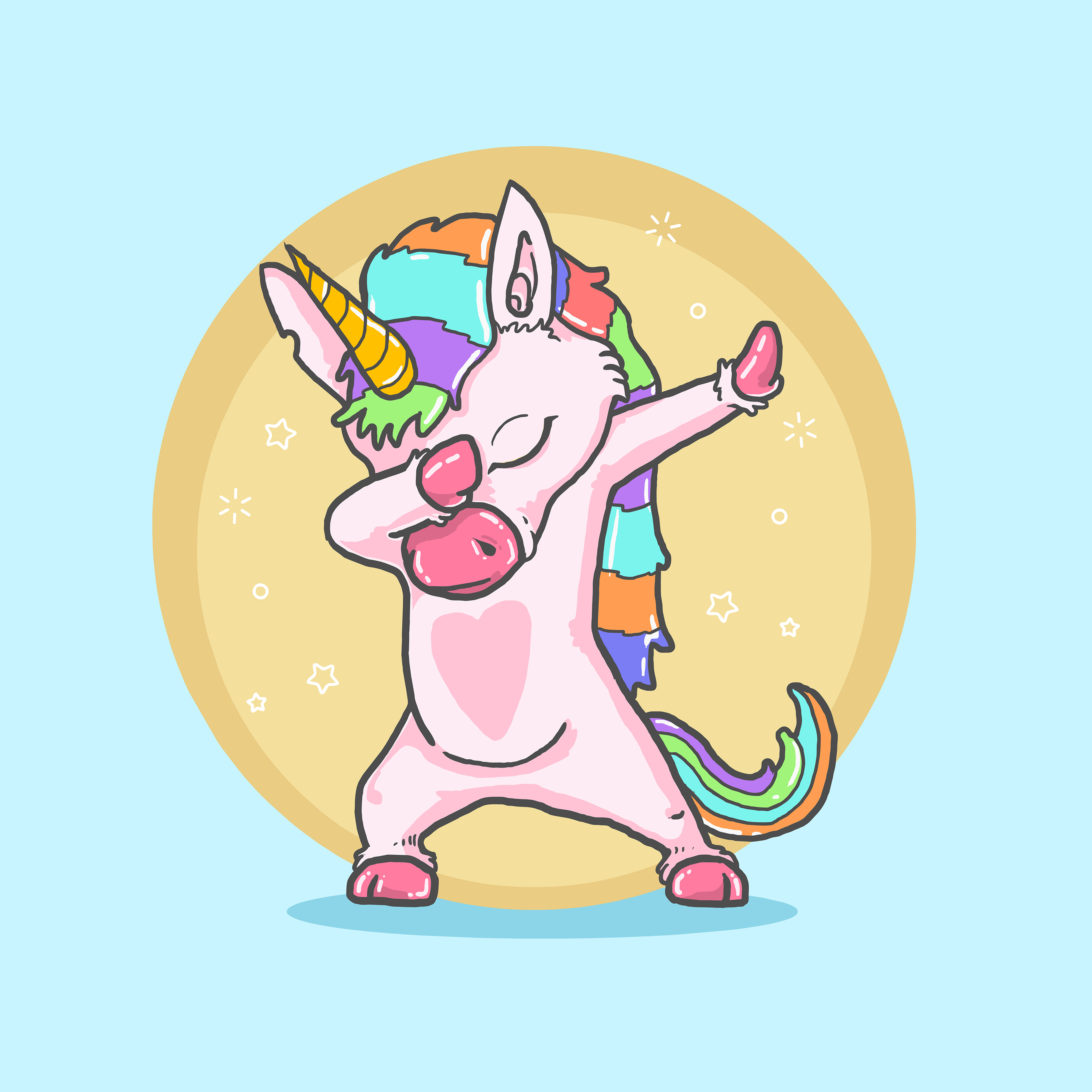 Cute unicorn doing cool dance 1235187 Vector Art at Vecteezy