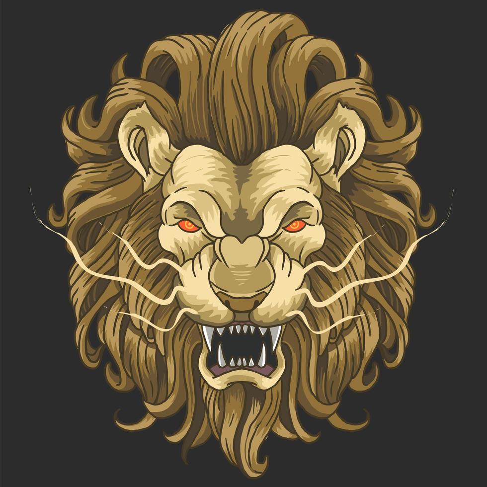 Lion head with angry face vector