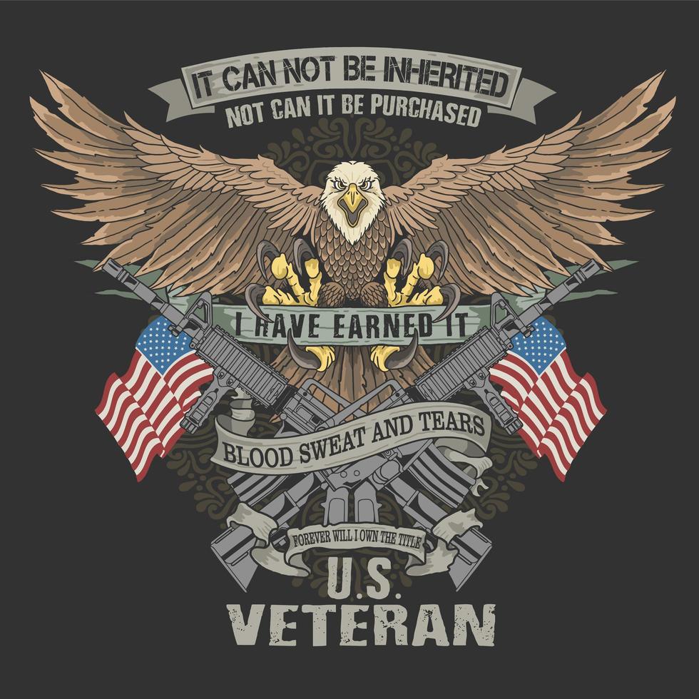 American veteran blood, sweat and tears design vector