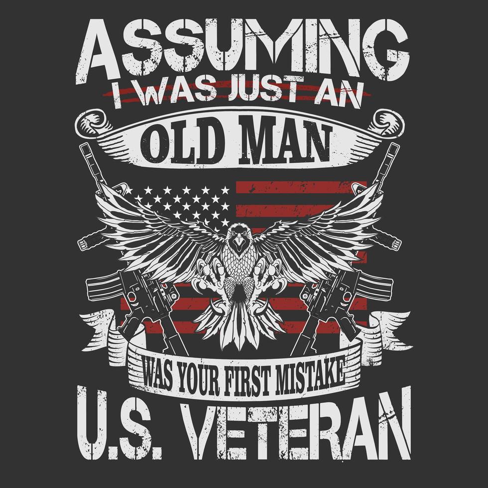 US veteran emblem with eagle and quote vector