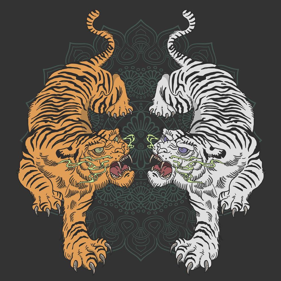 Tiger tattoo design vector