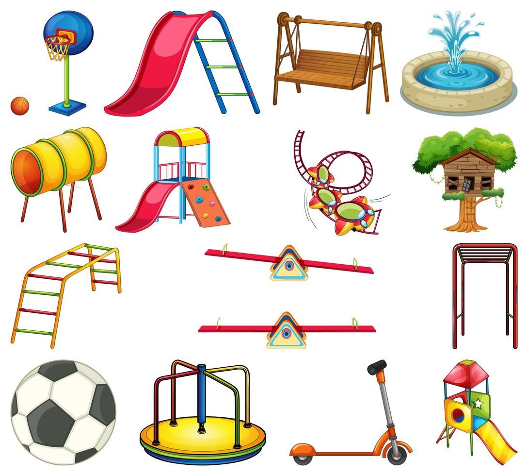 Set of playground elements vector