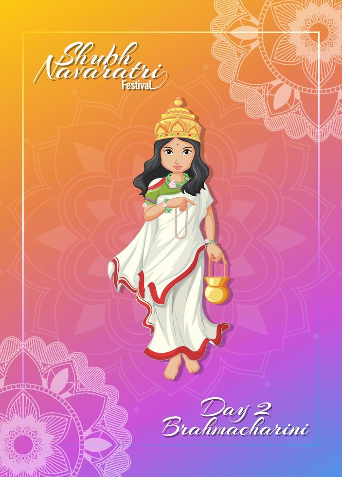 Navarati poster with goddess vector
