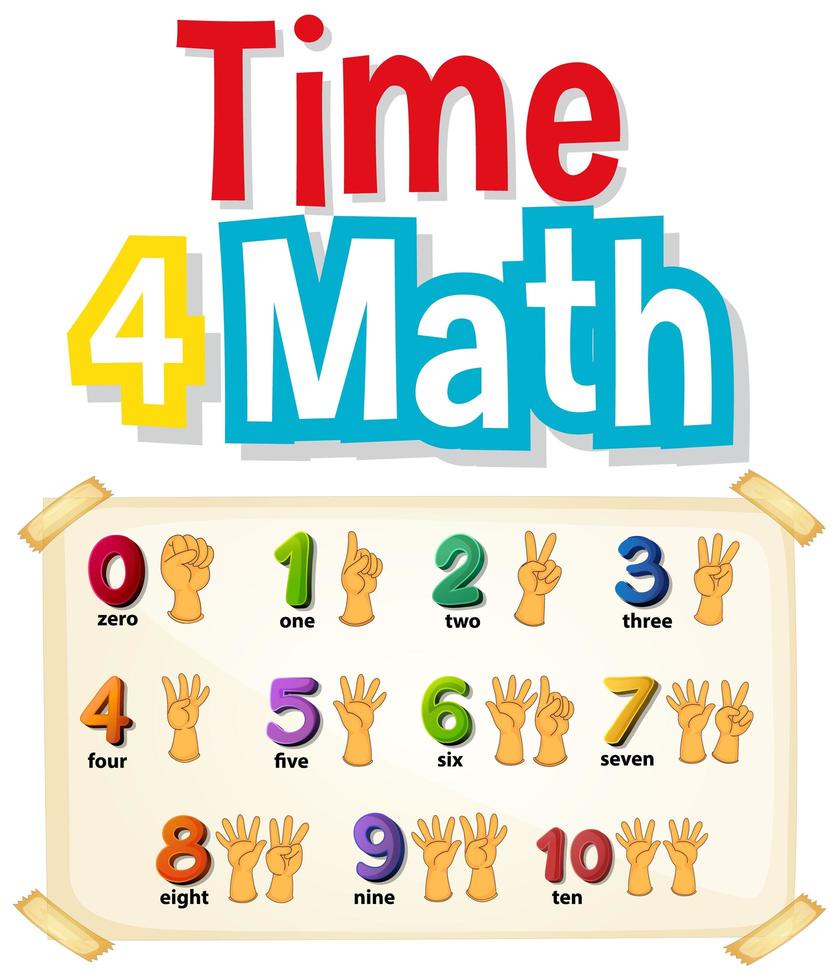 Counting numbers with hands vector